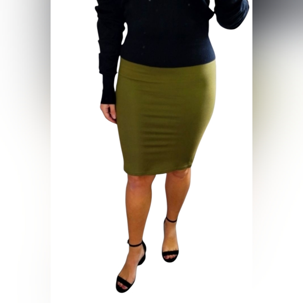 Slim Fit Pencil Skirt | MD | Olive